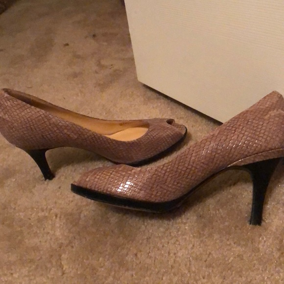 Cole Haan Nike Air Snakeskin Peep-Toe Pumps - Picture 8 of 8